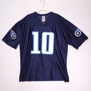 Vintage NFL Players Vince Young Tennessee Titans Jersey Navy Blue Mens 2XL